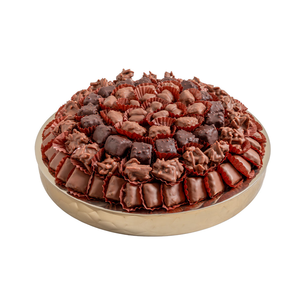 Daima double wall round praline chocolate tray 830gm