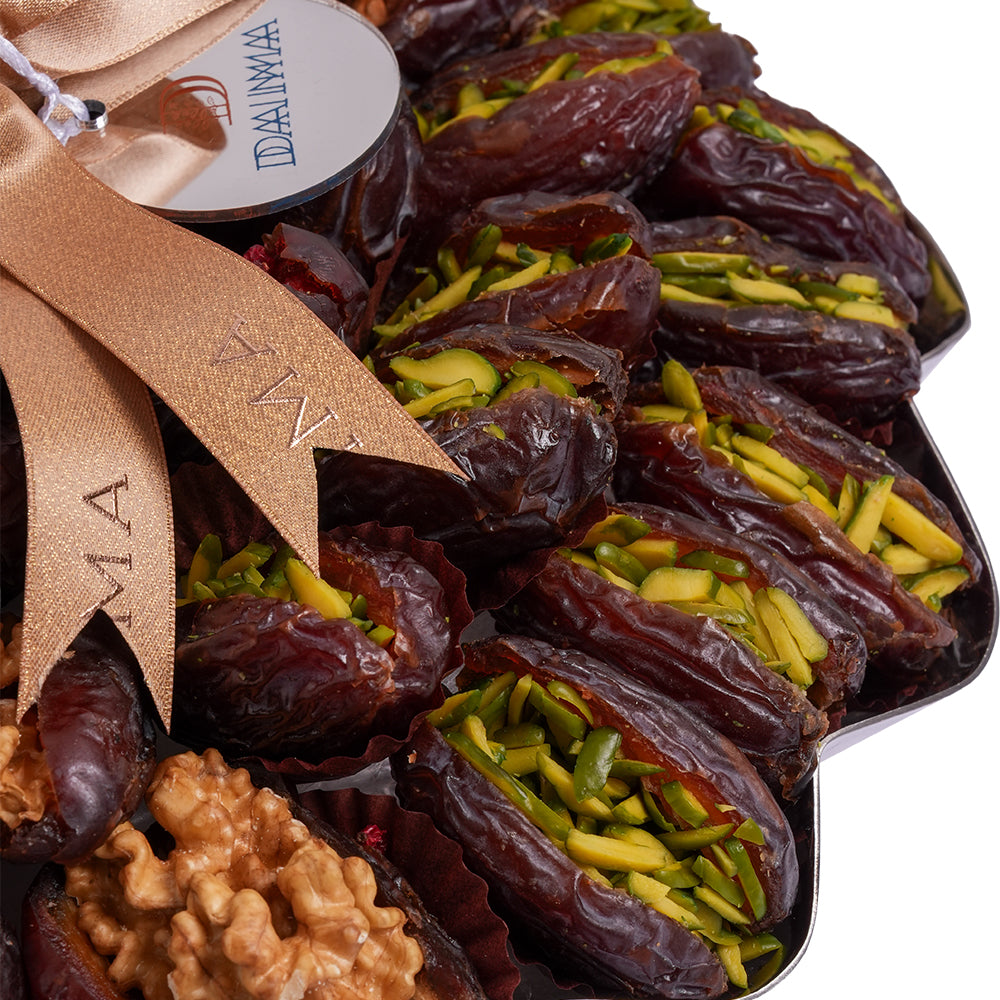Daima Stuffed Dates Platter Silver Round Tray 1285gm - Image 3