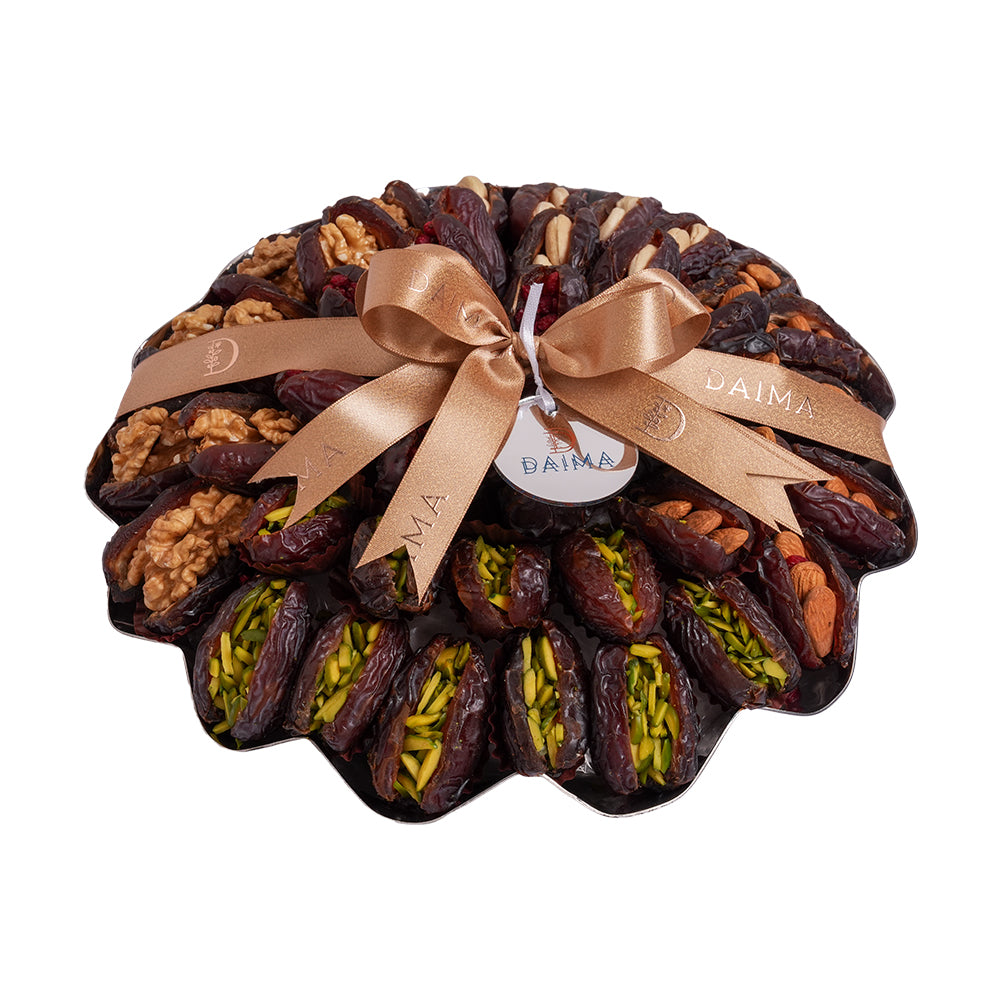 Daima Stuffed Dates Platter Silver Round Tray 1285gm - Image 5