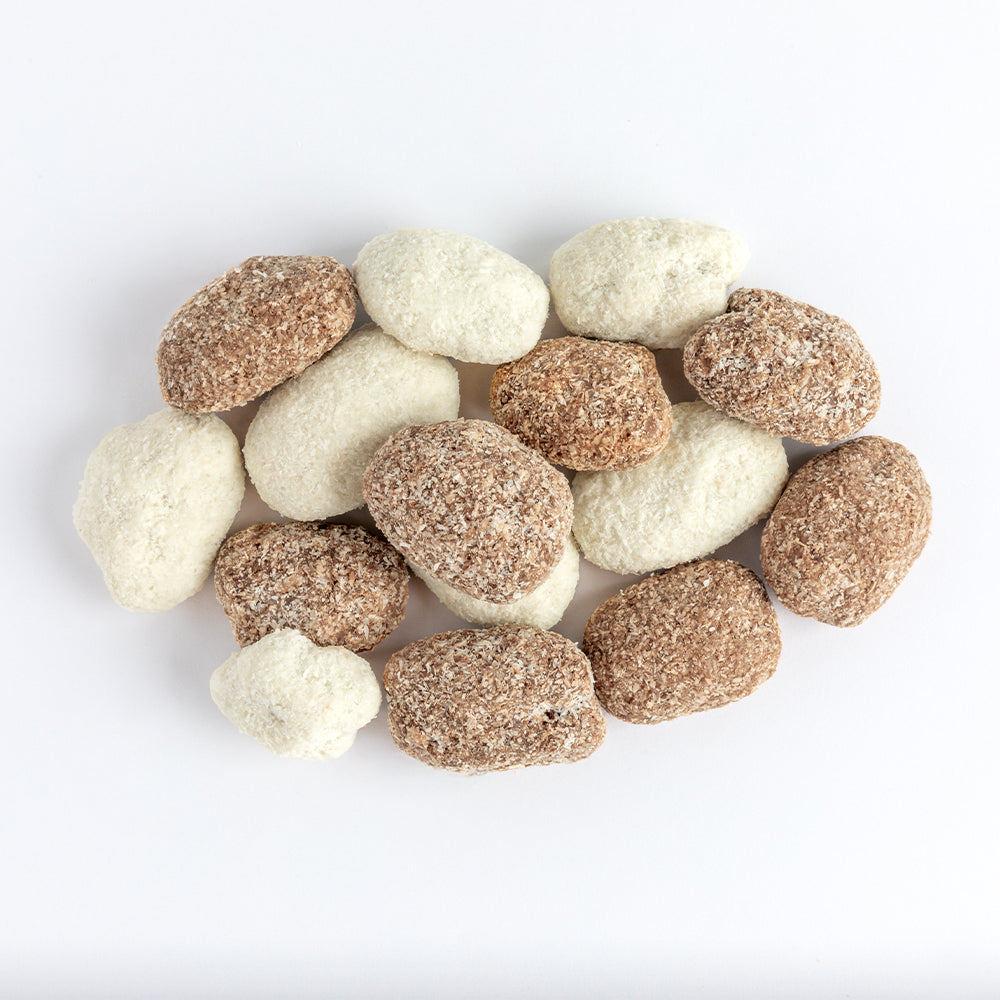Pre Packed Cylinder Box Assorted Pecan Coconut White & Milk 270gm - Image 2