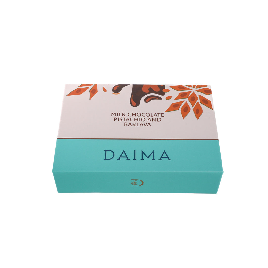 Pre packed daima milk chocolate pistachio and baklava 110gm