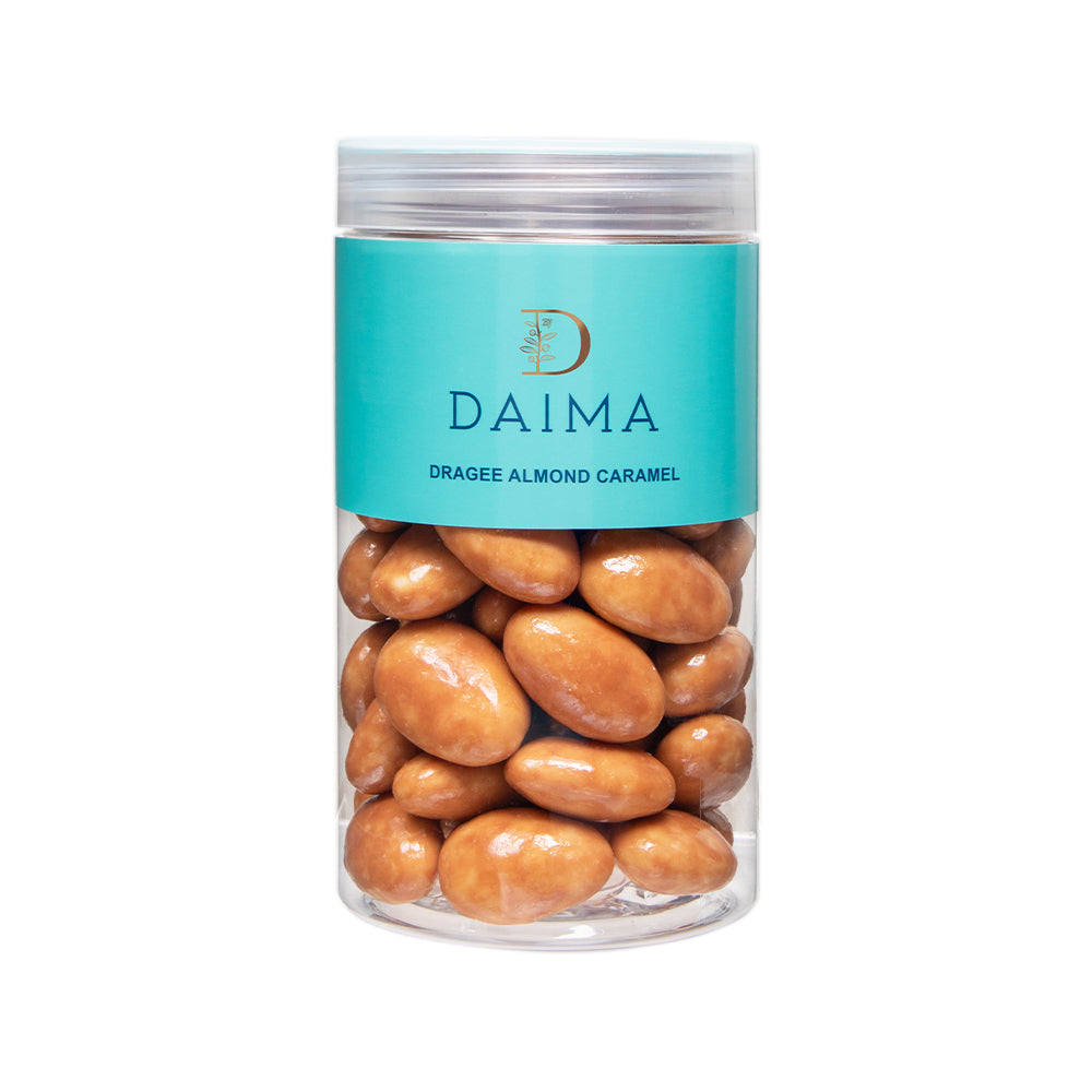 Pre packed dragee almond caramel 300gm