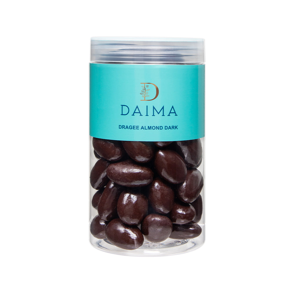 Pre packed dragee almond dark chocolate 300gm