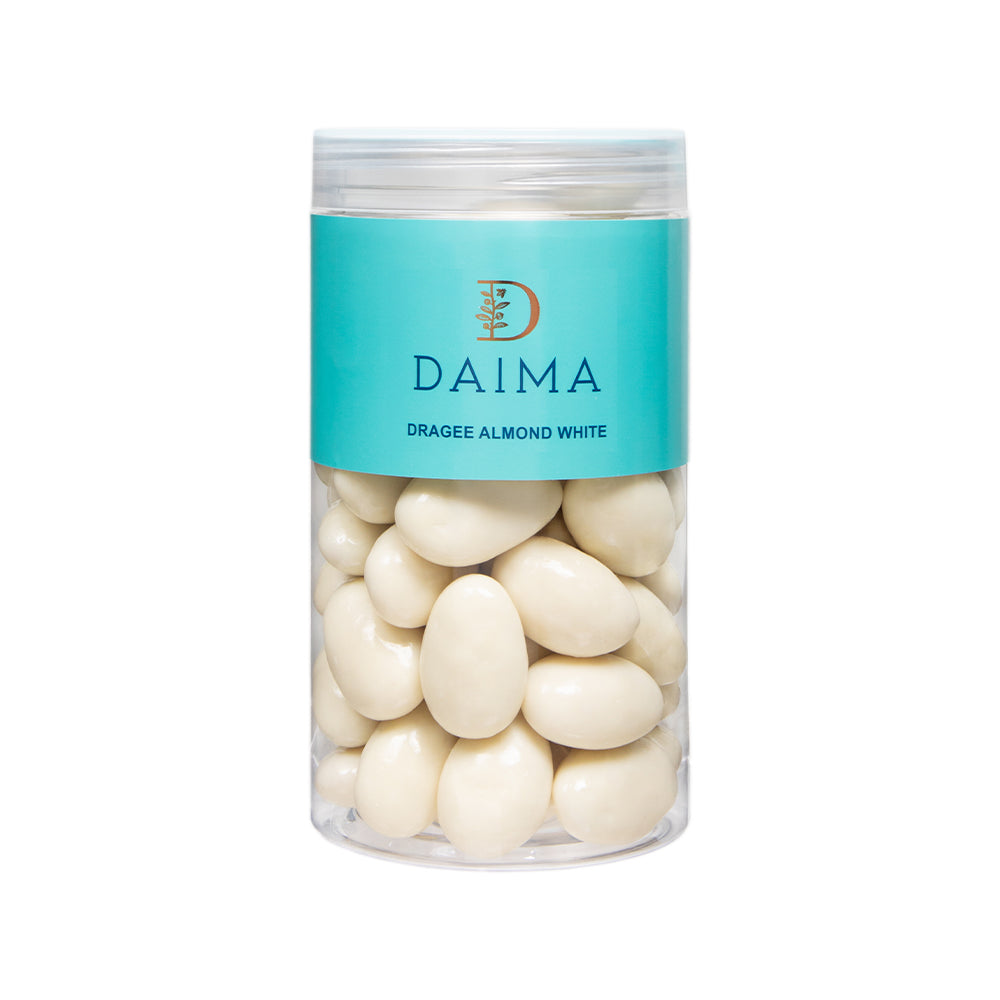 Pre packed dragee almond white chocolate 300gm