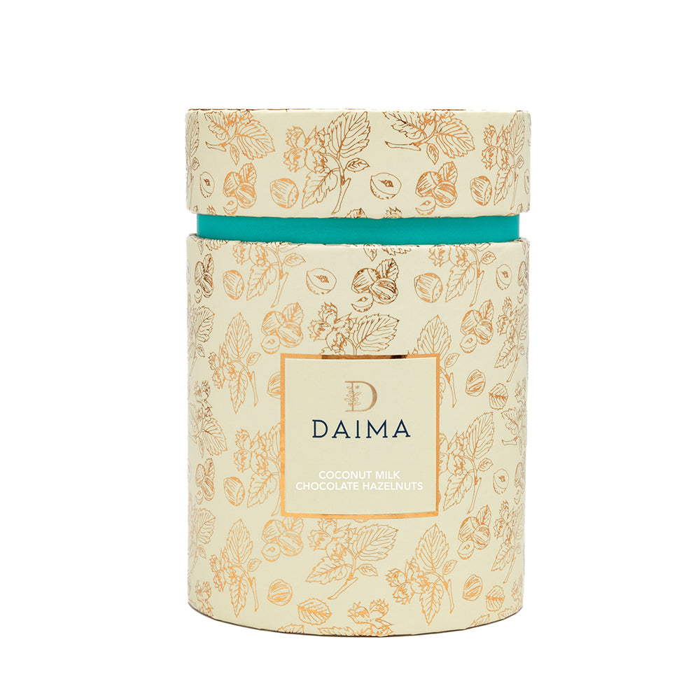 Pre Packed Dragee Cylinder Box Hazelnut Coconut Milk 250gm