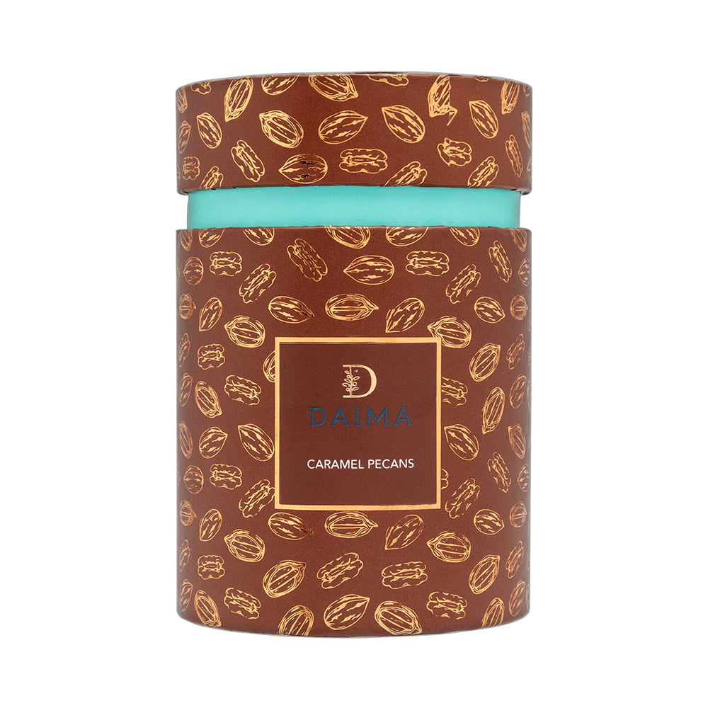 Pre Packed Dragee Cylinder Box Pecan caramel 270gm
