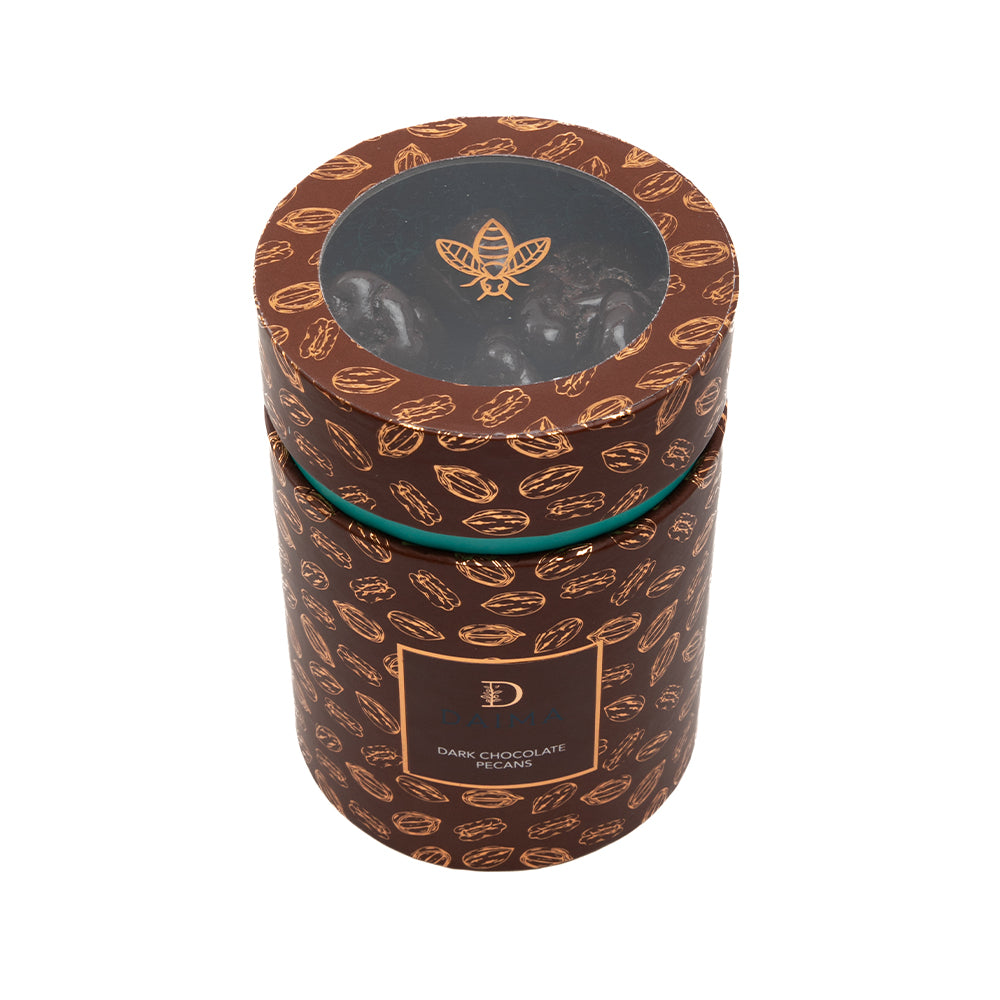 Pre Packed Dragee Cylinder Box Pecan Dark 270gm - Image 3