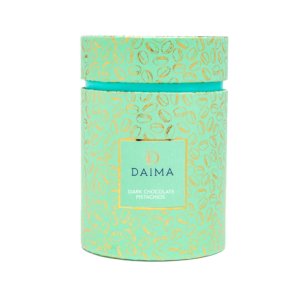 Pre packed dragee cylinder box pistachio dark 270gm