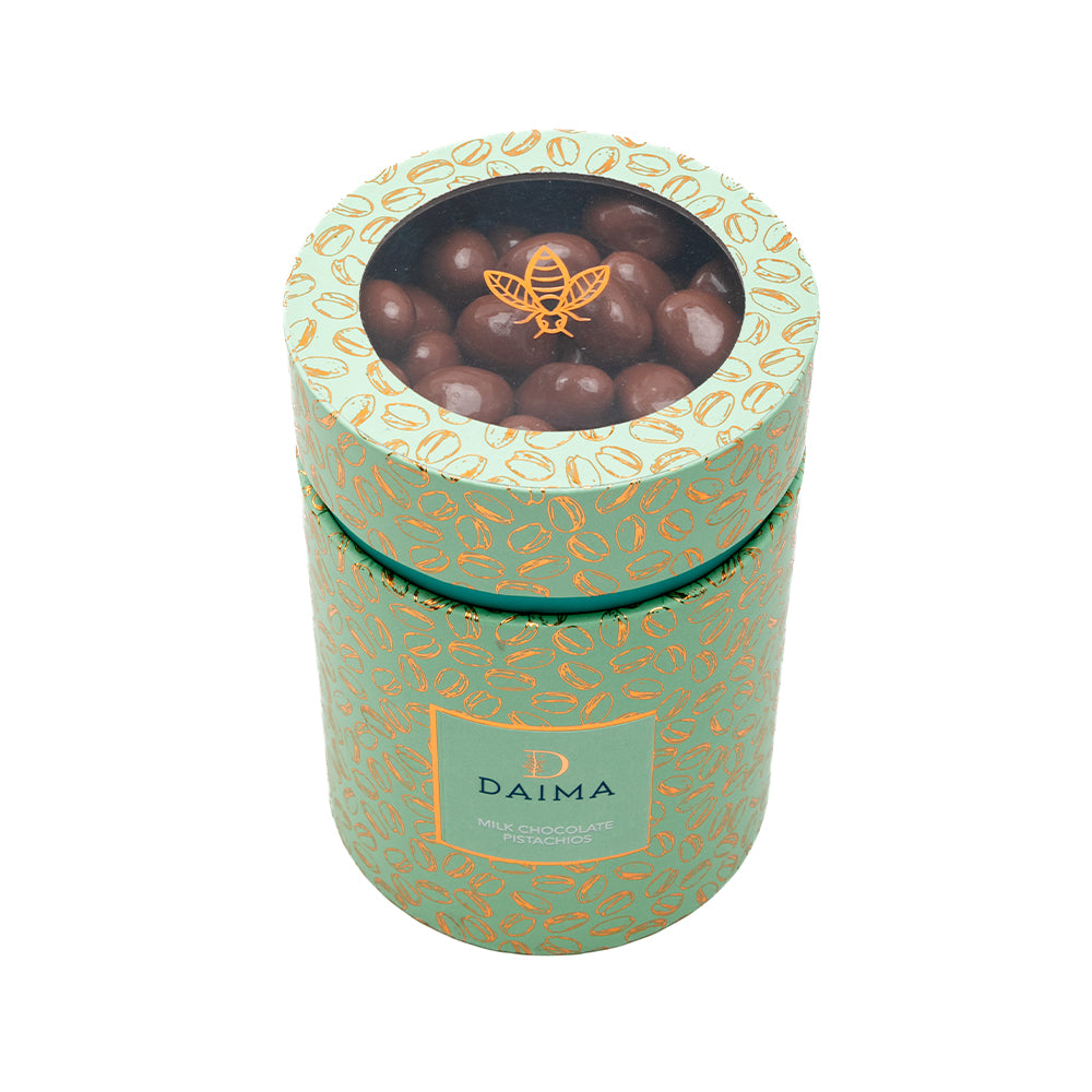 Pre Packed Dragee Cylinder Box Pistachio Milk 270gm - Image 3