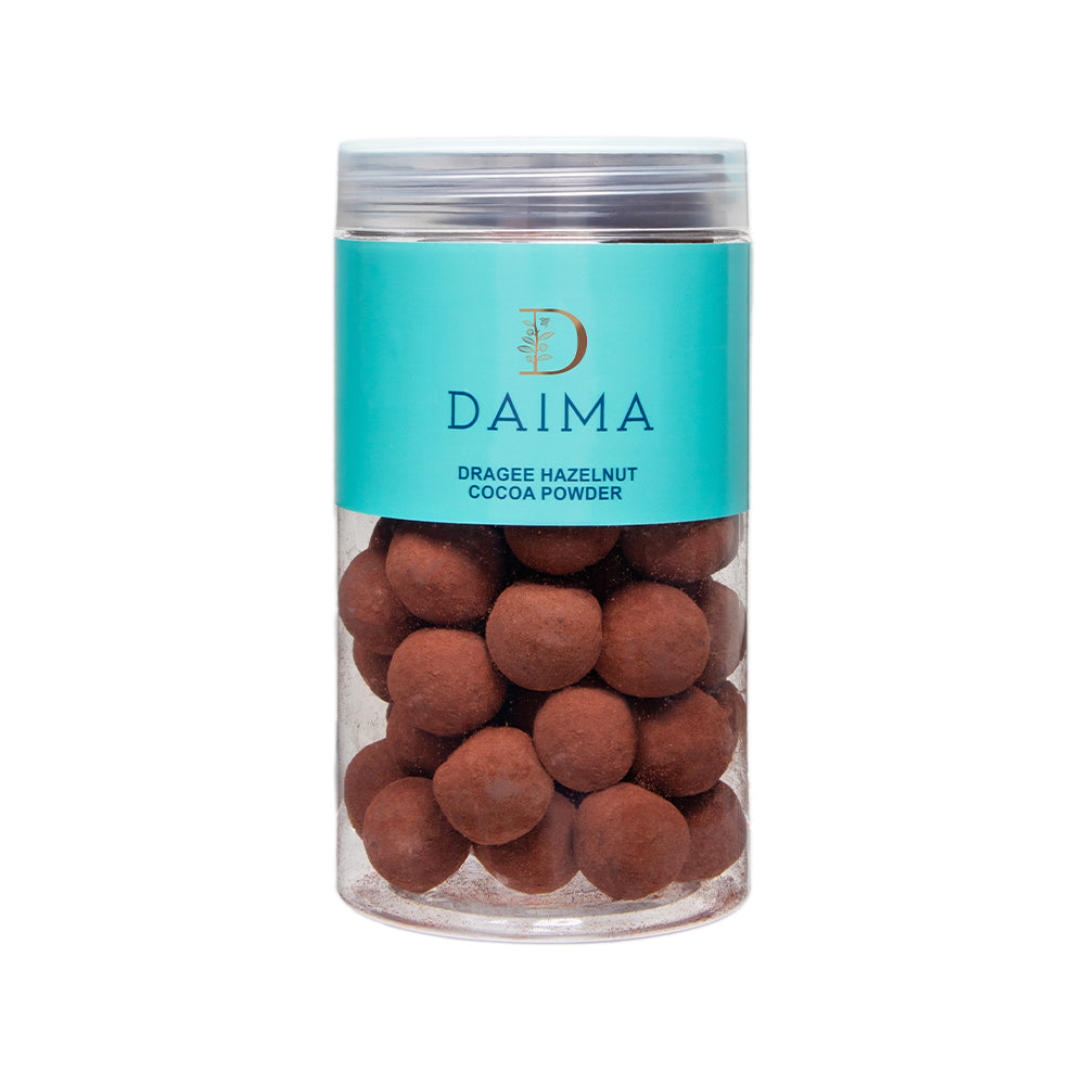 Pre packed dragee hazelnut cocoa powder 250gm