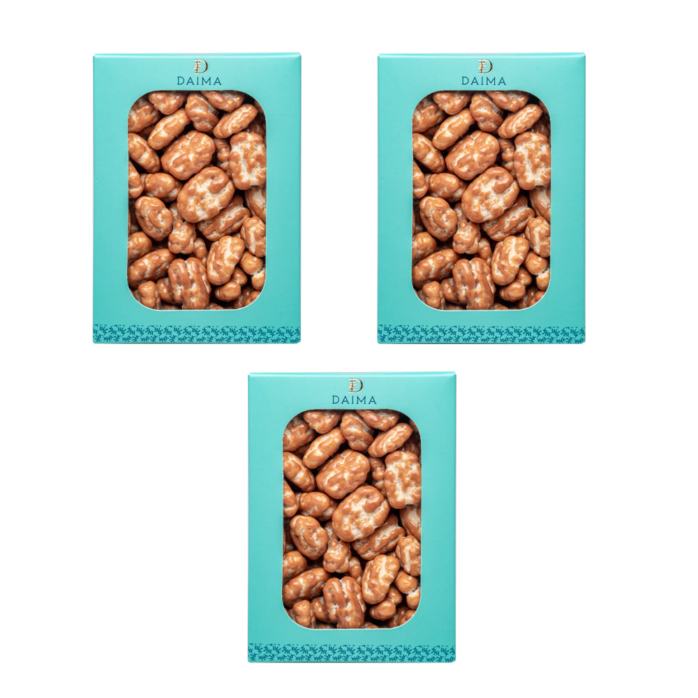 Pre packed dragee pecan caramel 3pcs