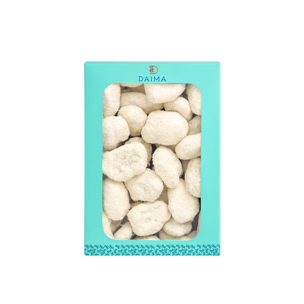 Pre packed dragee pecan coconut white 360gm
