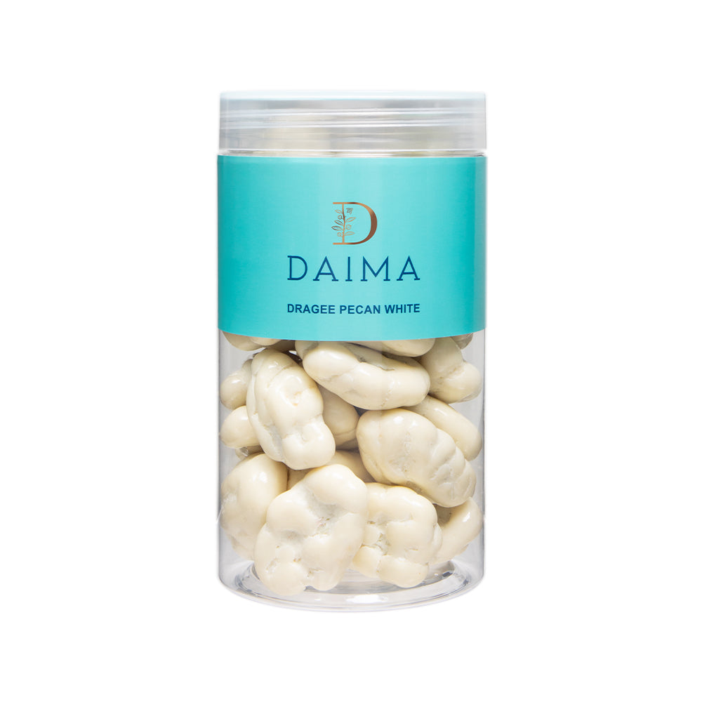 Pre packed dragee pecan white chocolate