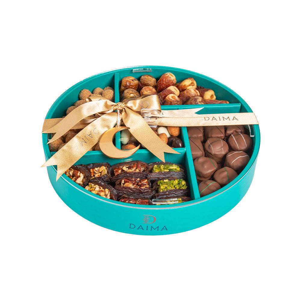 Stuffed Dates Chocolate Medium Round Tray 5 Set 1156gm - Image 3