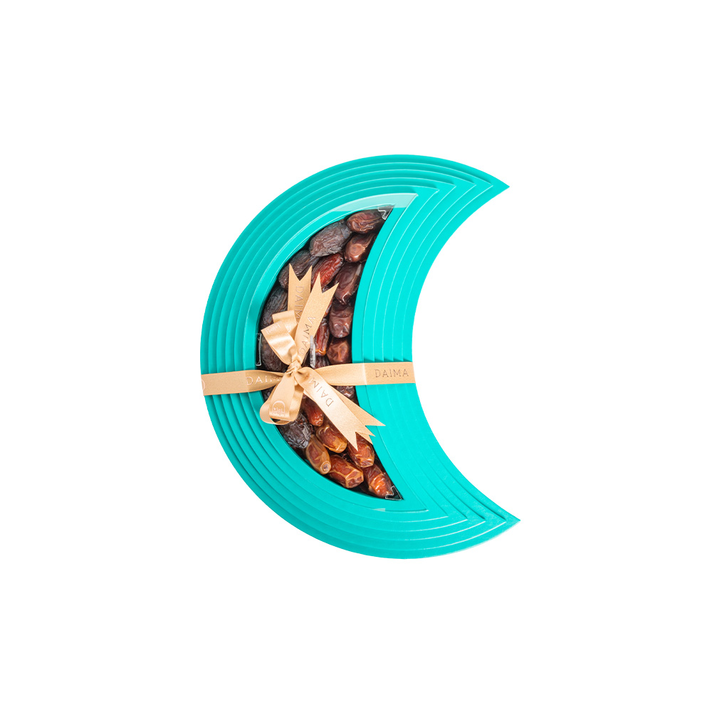 Picture of Small Leather Half Moon Dates Tray Set 490gm