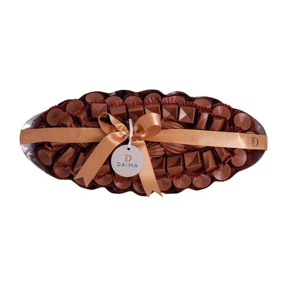 Picture of Daima Praline Chocolate Platter Silver Oval Tray 585gm